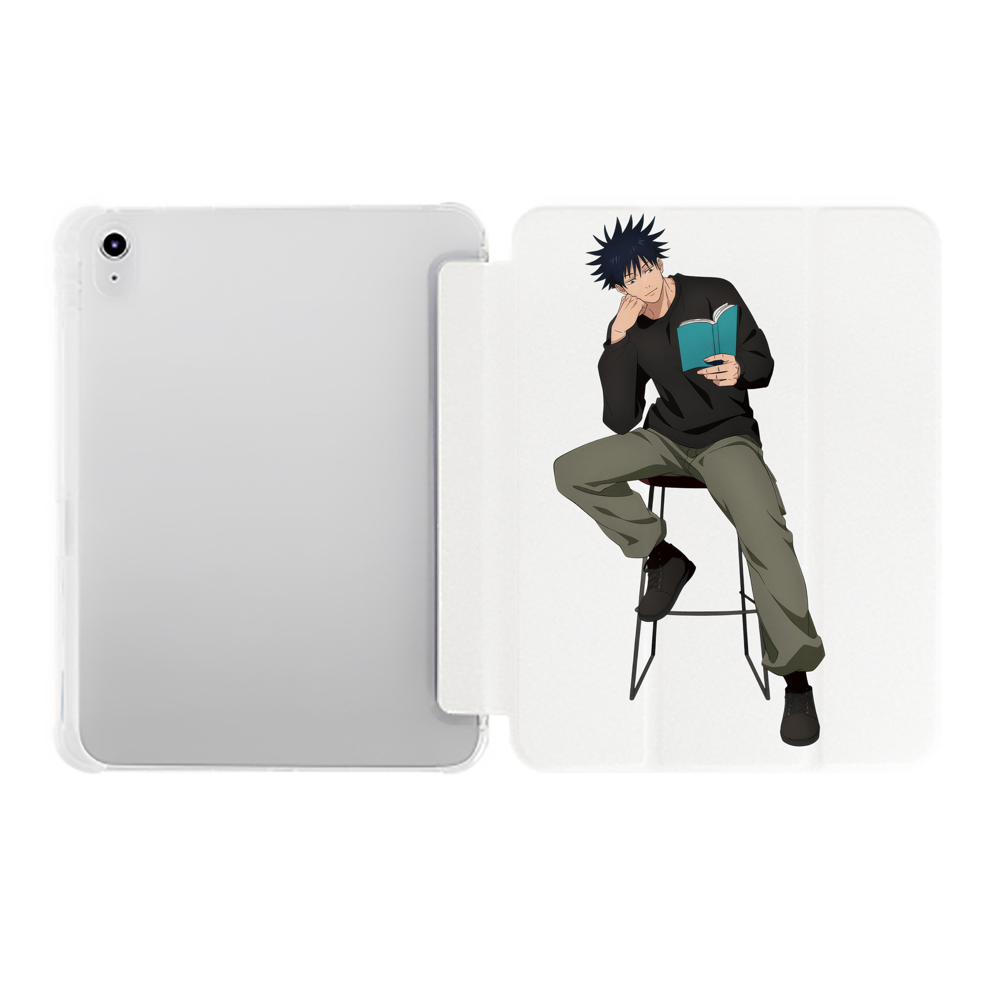 （画像用） 呪術廻戦 Jujutsu Kaisen IPad ケース ペン収納付き 三つ折りスタンド PUレザー×シリコン 対応機種9.5/10.5/10.9インチ